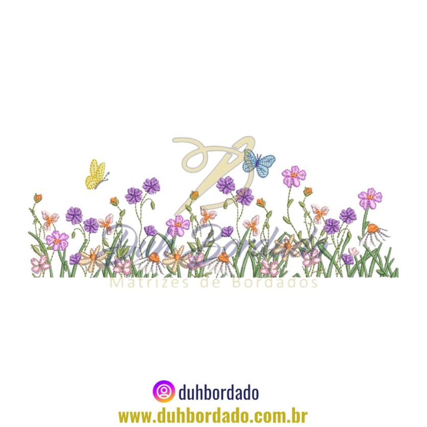 Matriz de Bordado de Jardim de Flores