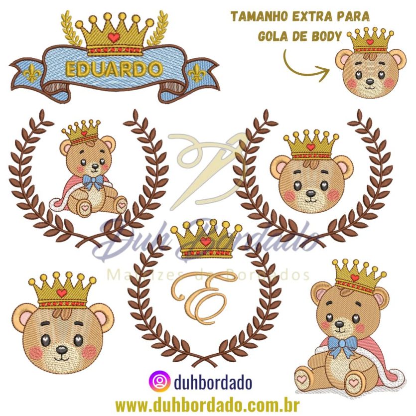 Coleção Matrizes de Bordados Urso Príncipe