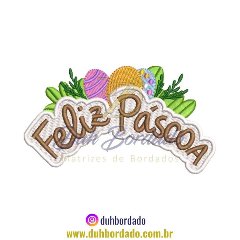 Matriz de Bordado de Feliz Páscoa
