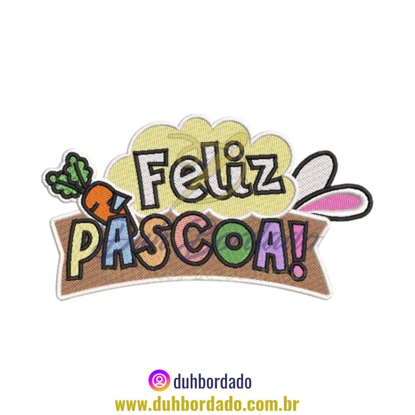 Matriz de Bordado de Feliz Páscoa