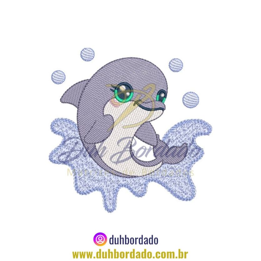 Matriz de Bordado de Golfinho