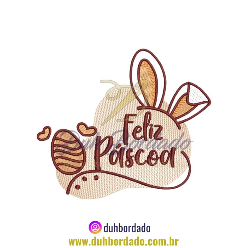 Matriz de Bordado de Feliz Páscoa