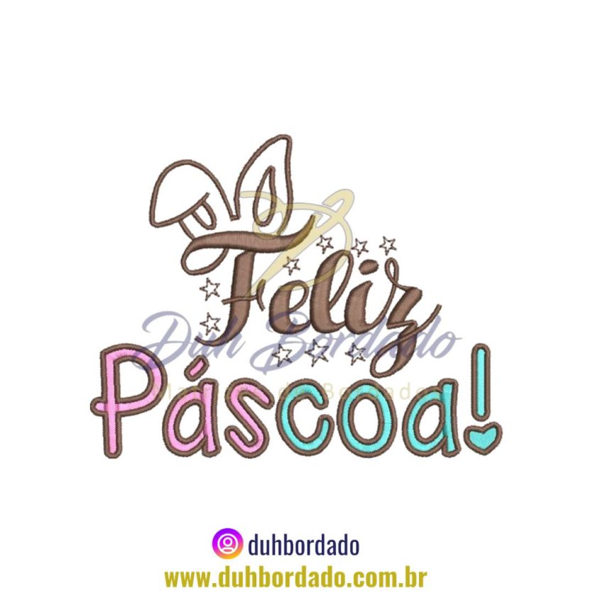 Matriz de Bordado de Feliz Páscoa