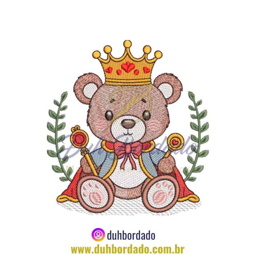 Matriz de Bordado de Ursinho Rei