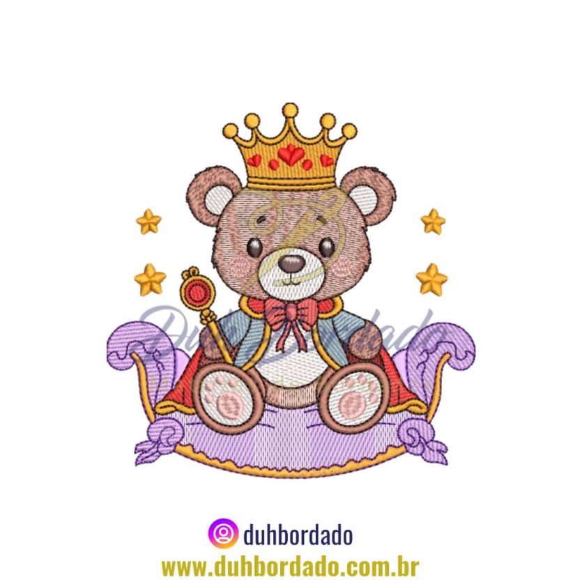 Matriz de Bordado de Ursinho Rei
