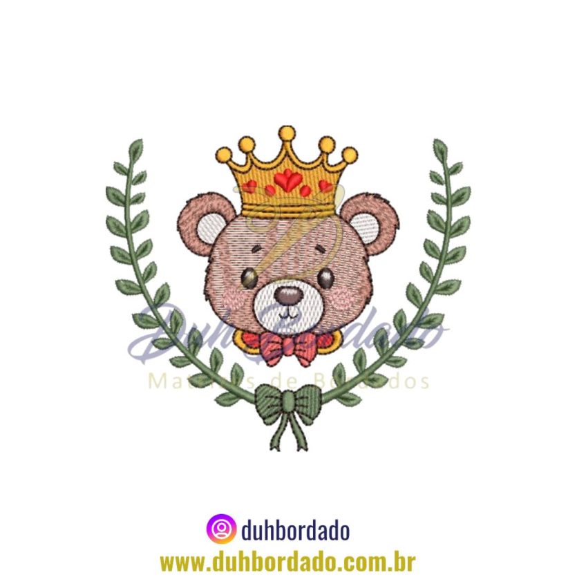 Matriz de Bordado de Ursinho Rei