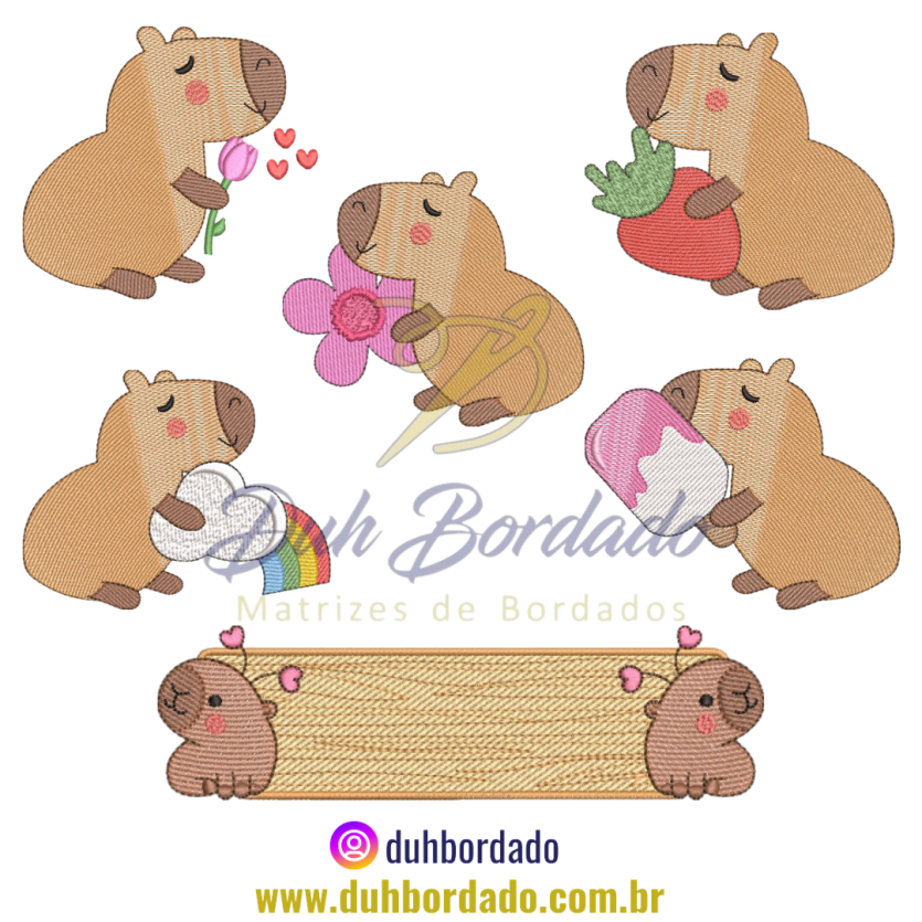 Coleção Matrizes de Bordados Capivaras