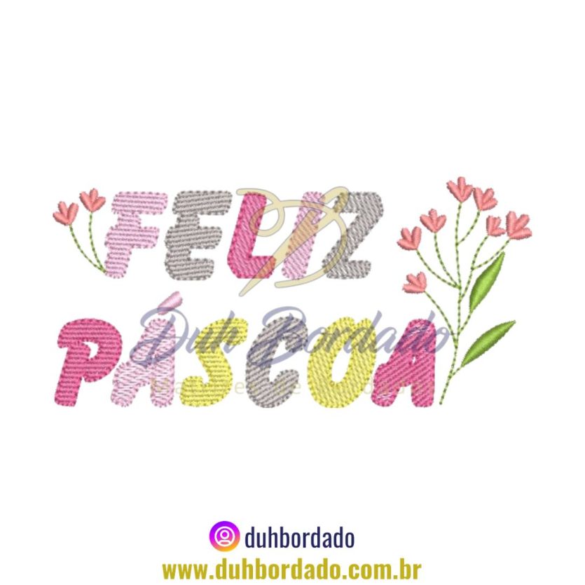 Matriz de Bordado Feliz Páscoa