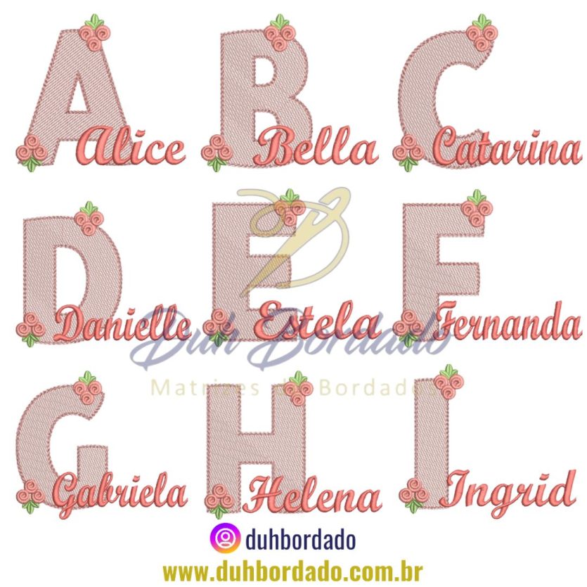 Coleção Matrizes de Bordado Alfabeto Rococó