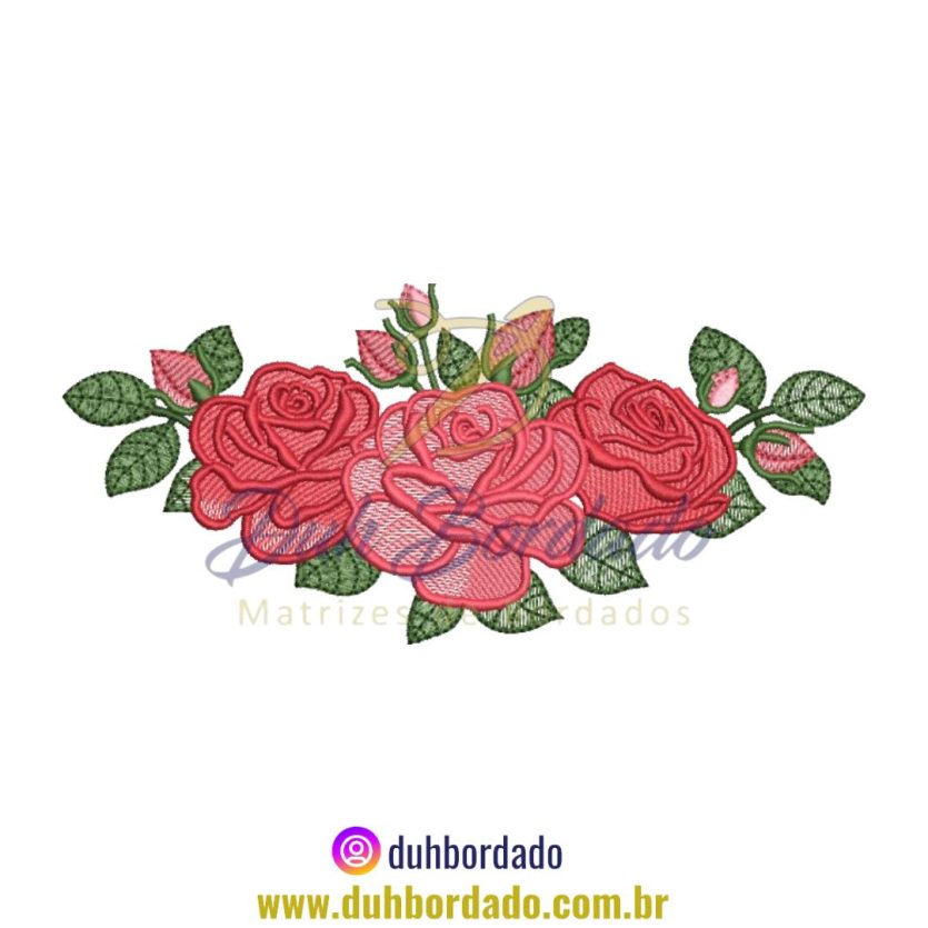 Matriz de Bordado de Rosas