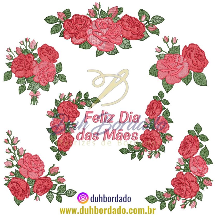 Coleção Matrizes de Bordados de Rosas