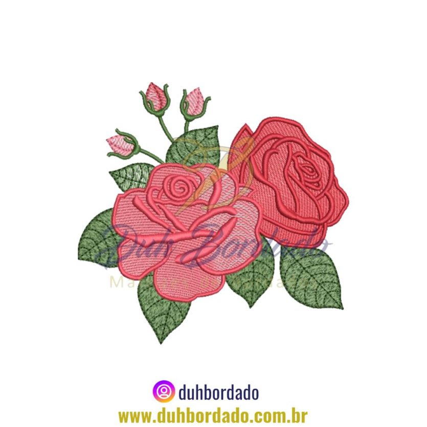 Matriz de Bordado de Rosas