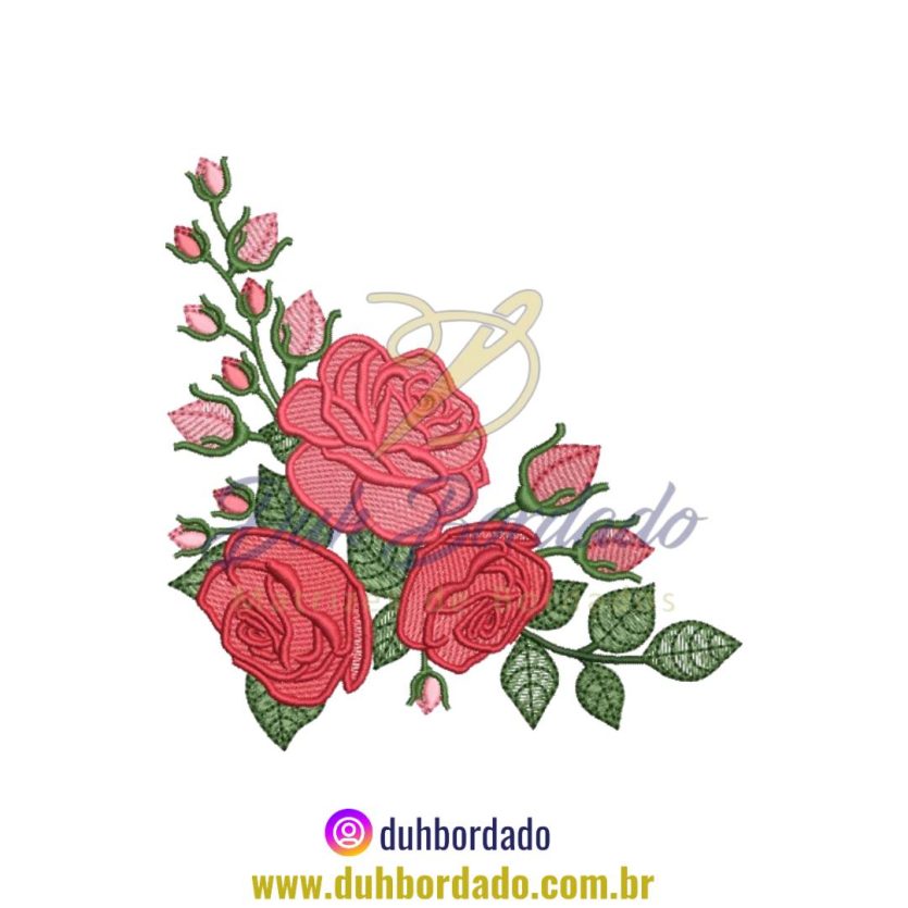 Matriz de Bordado de Rosas