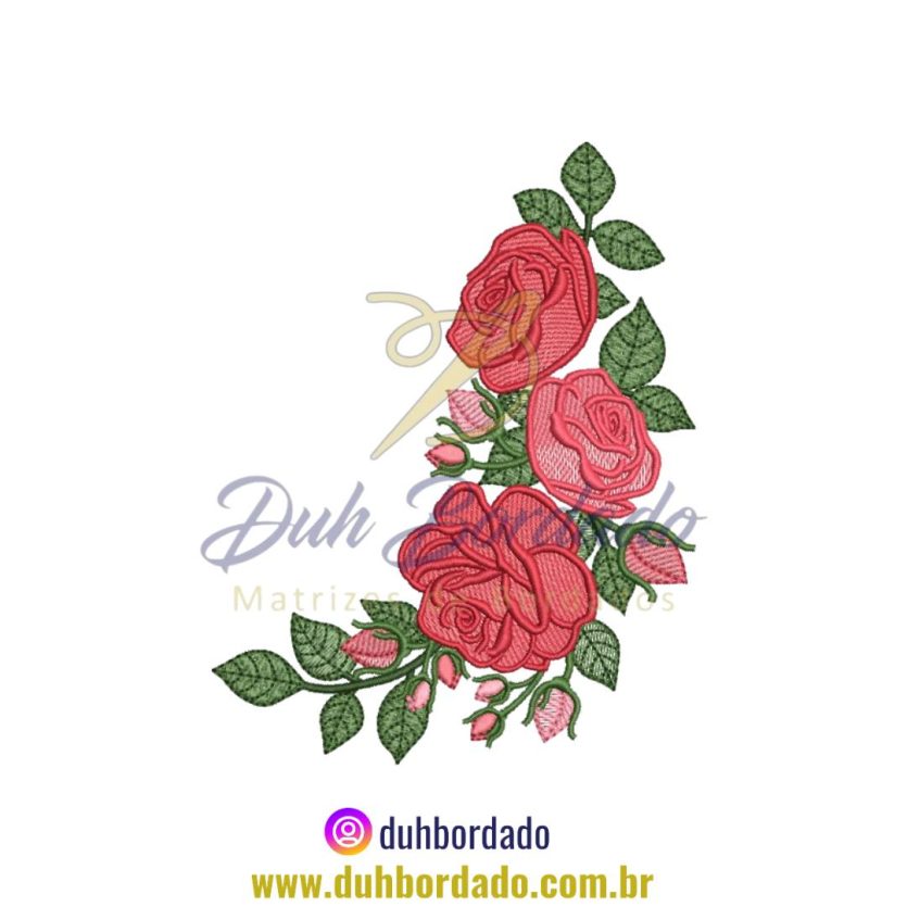 Matriz de Bordado de Rosas