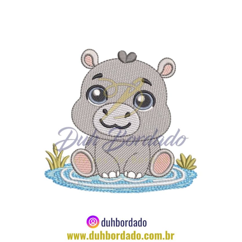 Matriz de Bordado de Hipopótamo