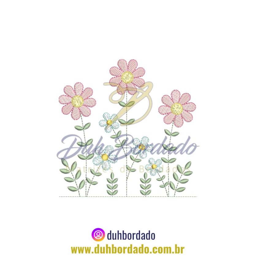 Matriz de Bordado de Jardim Floral