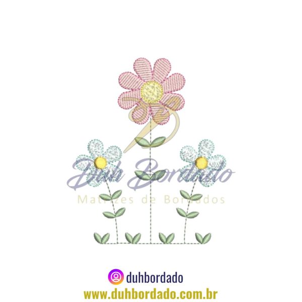 Matriz de Bordado de Jardim Floral