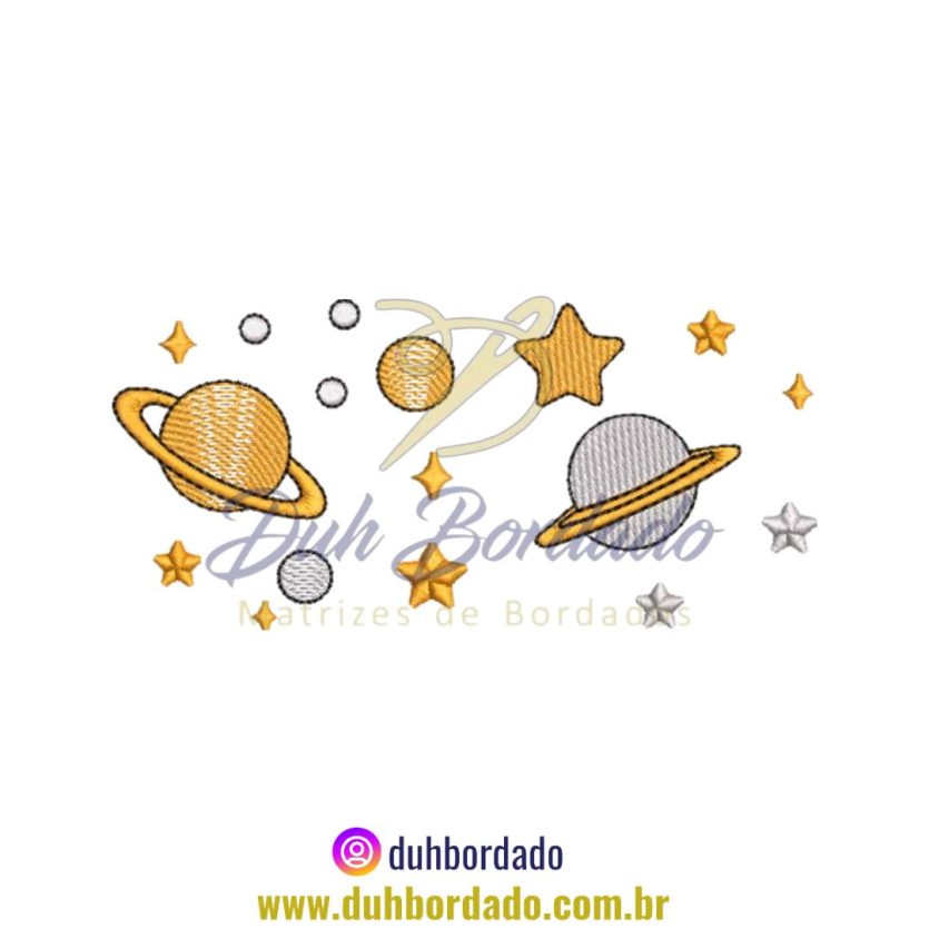 Matriz de Bordado de Planetas