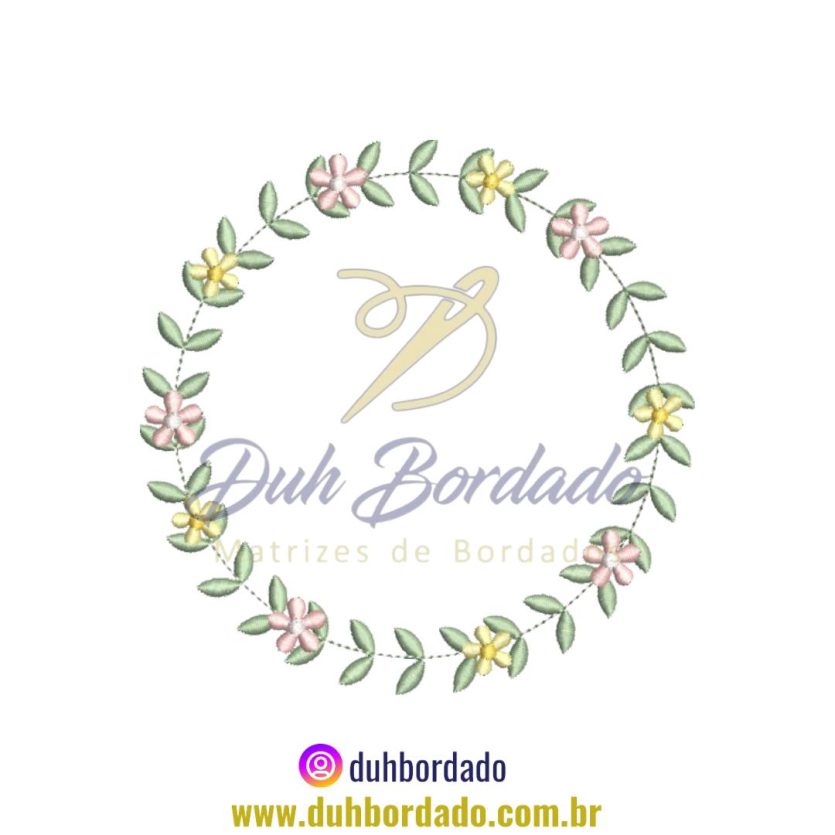 Matriz de Bordado de Moldura Floral