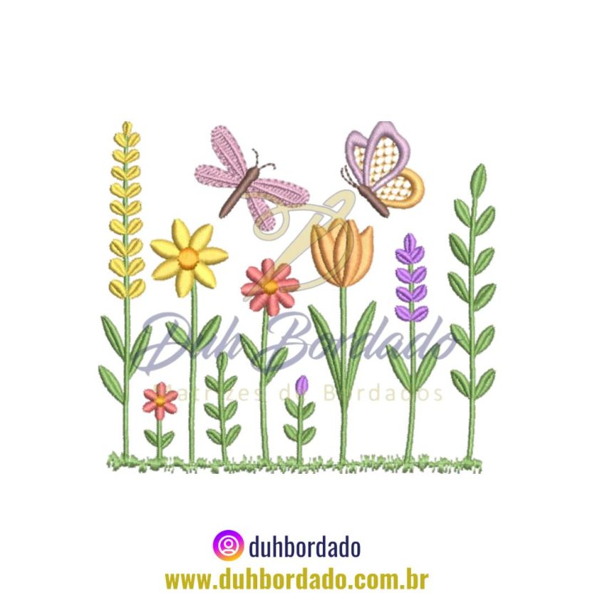 Matriz de Bordado de Jardim Floral