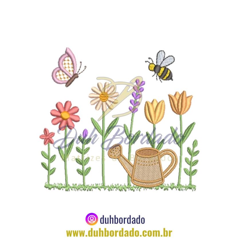 Matriz de Bordado de Jardim Floral