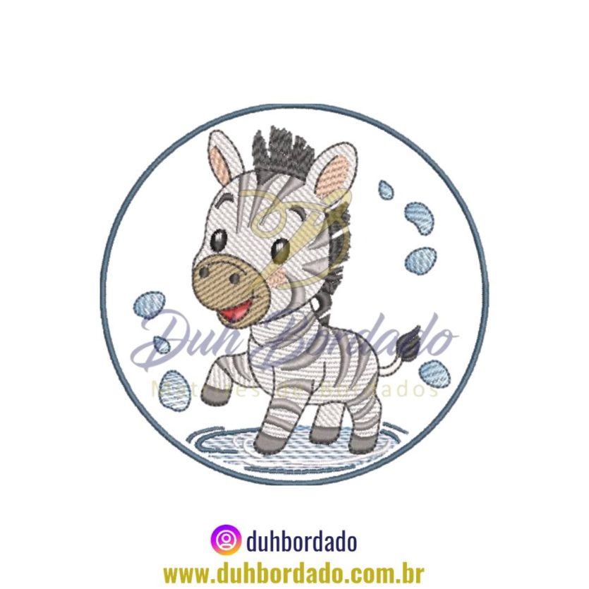 Matriz de Bordado de Zebra Na Bolha