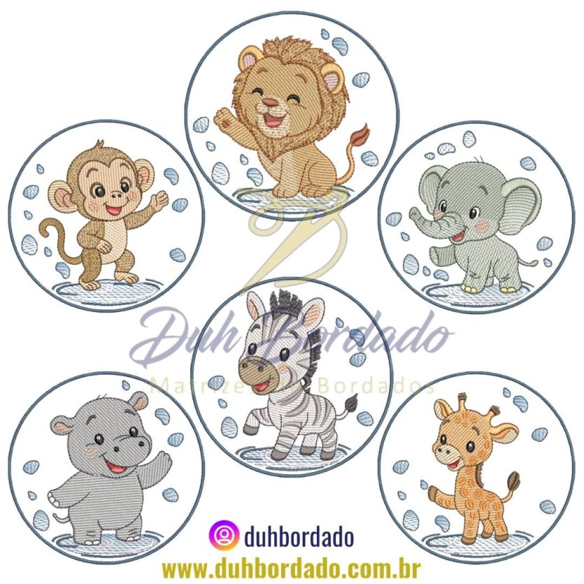 Coleção Matrizes de Bordados Safari Na Bolha