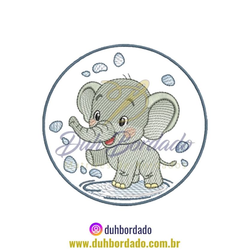 Matriz de Bordado de Elefante Na Bolha