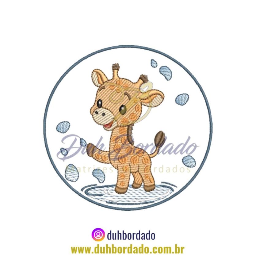 Matriz de Bordado de Girafa Na Bolha