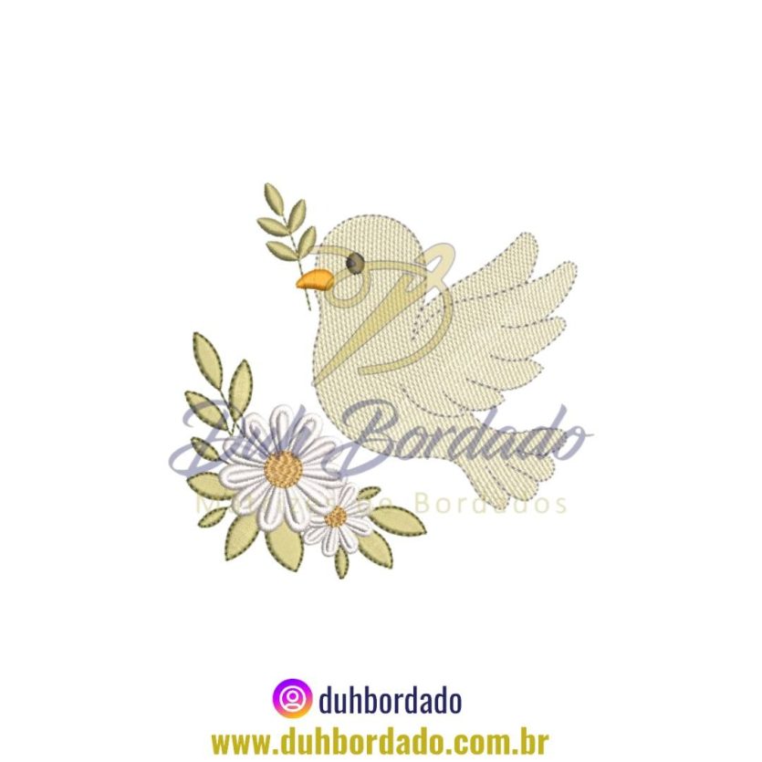 Matriz de Bordado de Pomba Branca