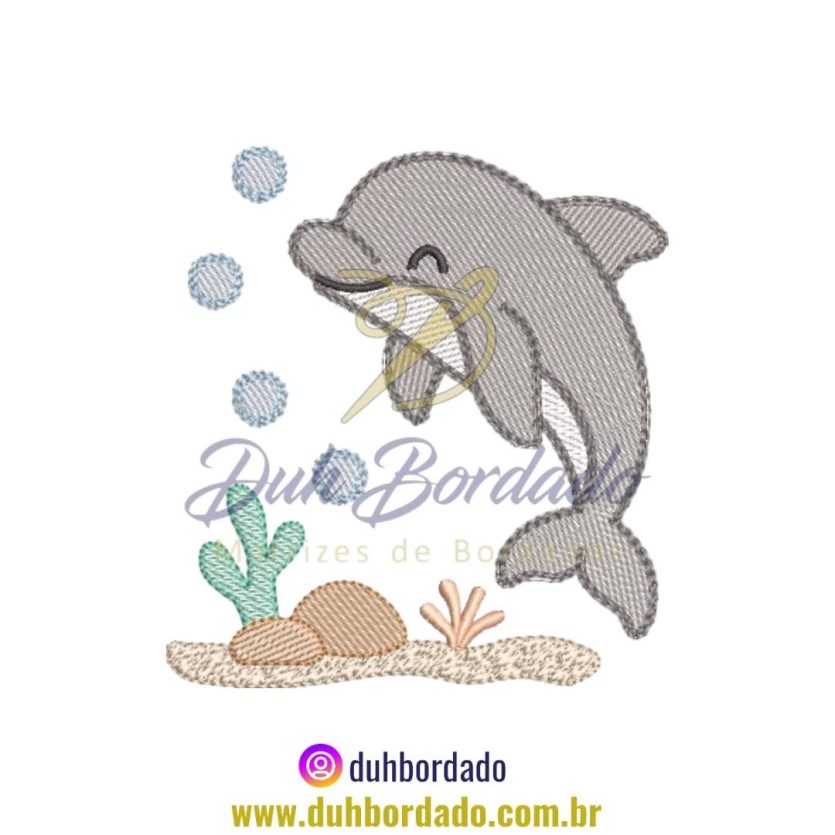 Matriz de Bordado de Golfinho Infantil