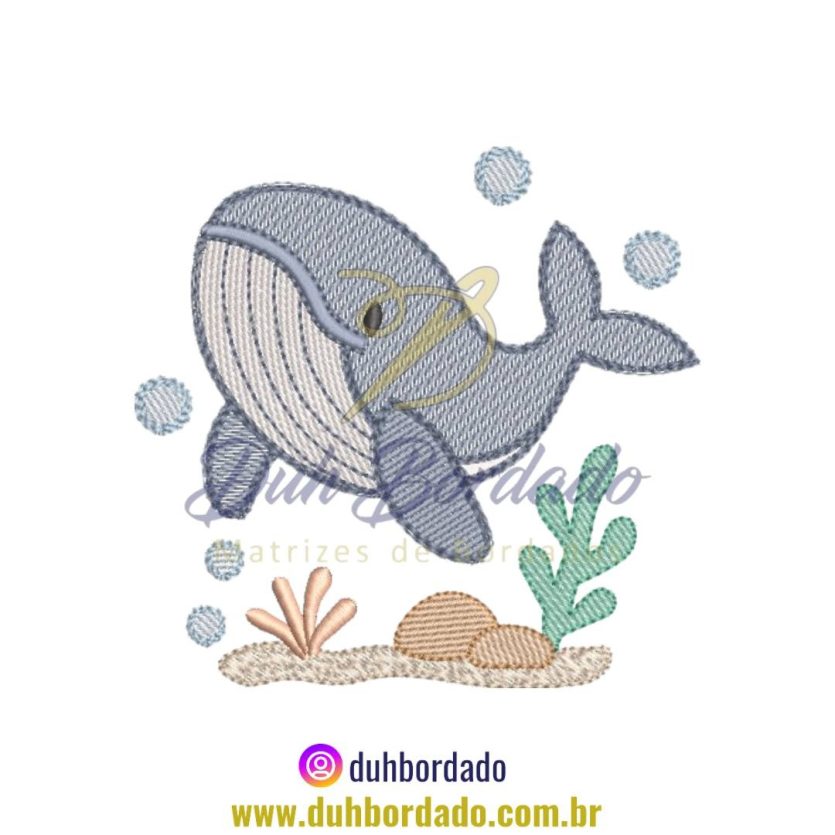 Matriz de Bordado de Baleia Jubarte