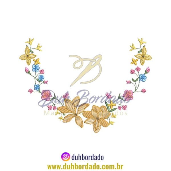 Coleção Matrizes de Bordados de Florais E Molduras - Imagem 5