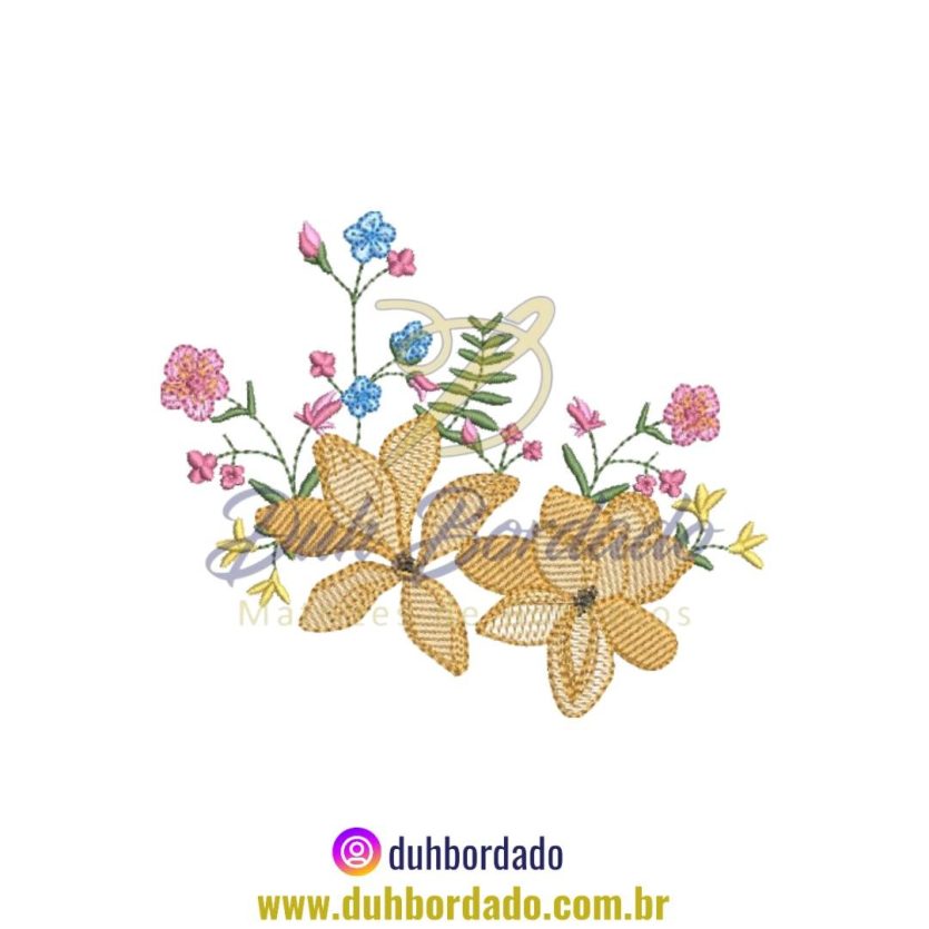Matriz de Bordado de Flores
