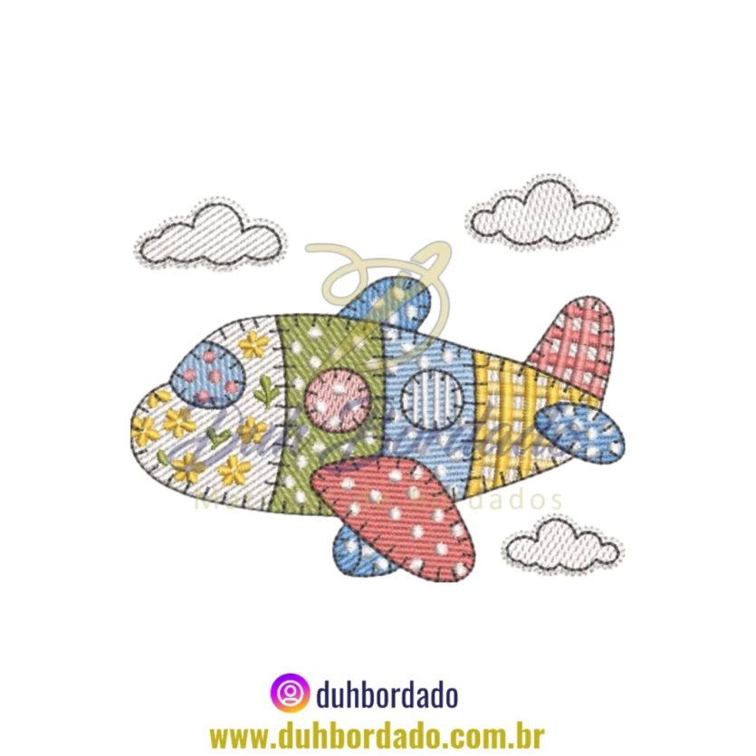 Matriz de Bordado de Avião Infantil