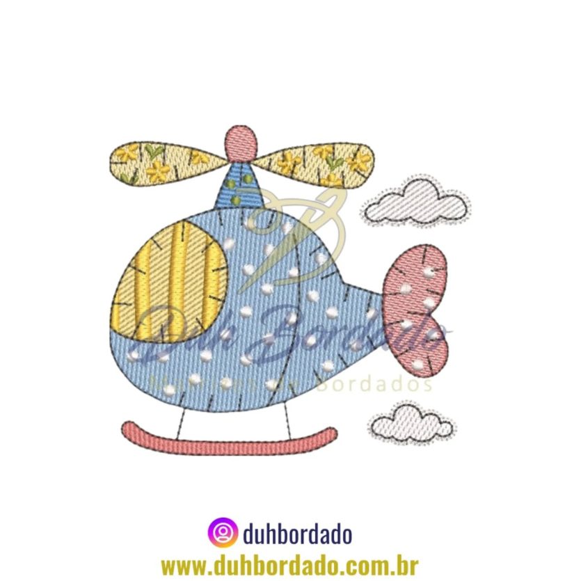 Matriz de Bordado de Helicóptero Infantil