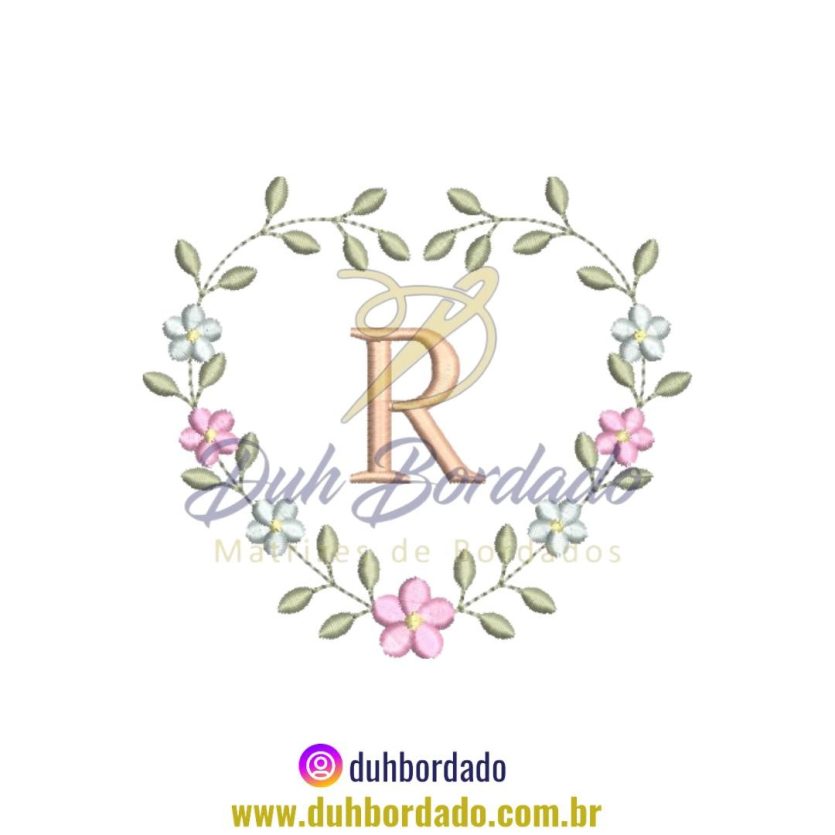 Matriz de Bordado Moldura Floral