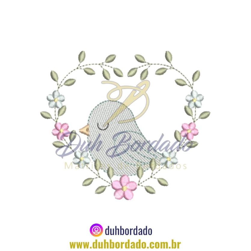 Matriz de Bordado de Passarinho Delicado