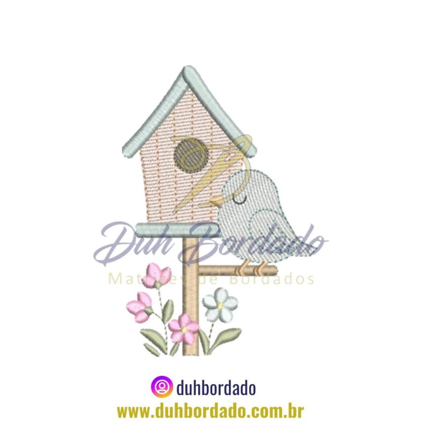 Matriz de Bordado Passarinho Delicado
