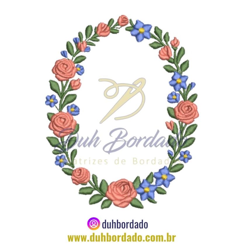 Matriz de Bordado de Moldura Floral
