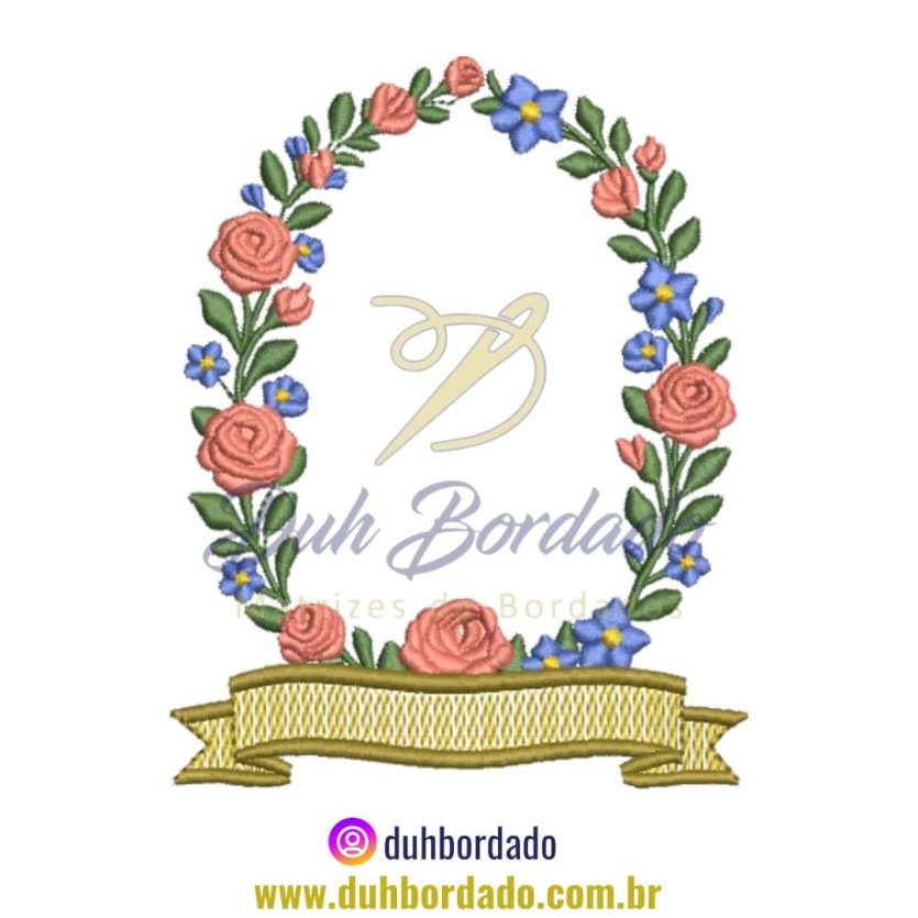 Matriz de Bordado de Moldura Com Faixa