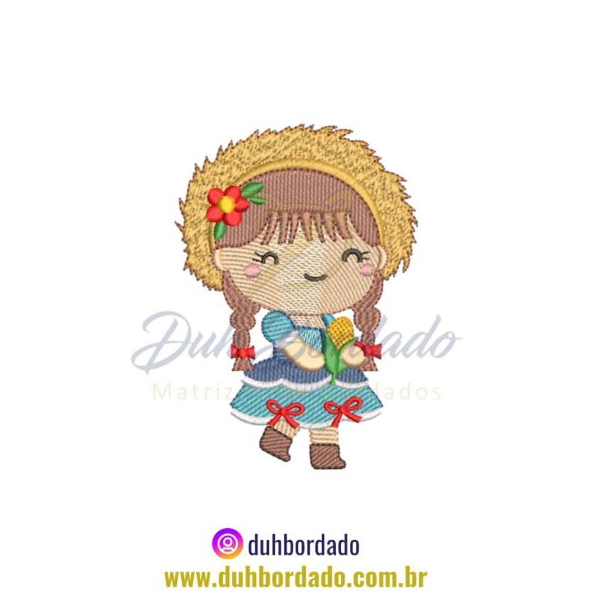 Matriz de Bordado de Menina Caipira