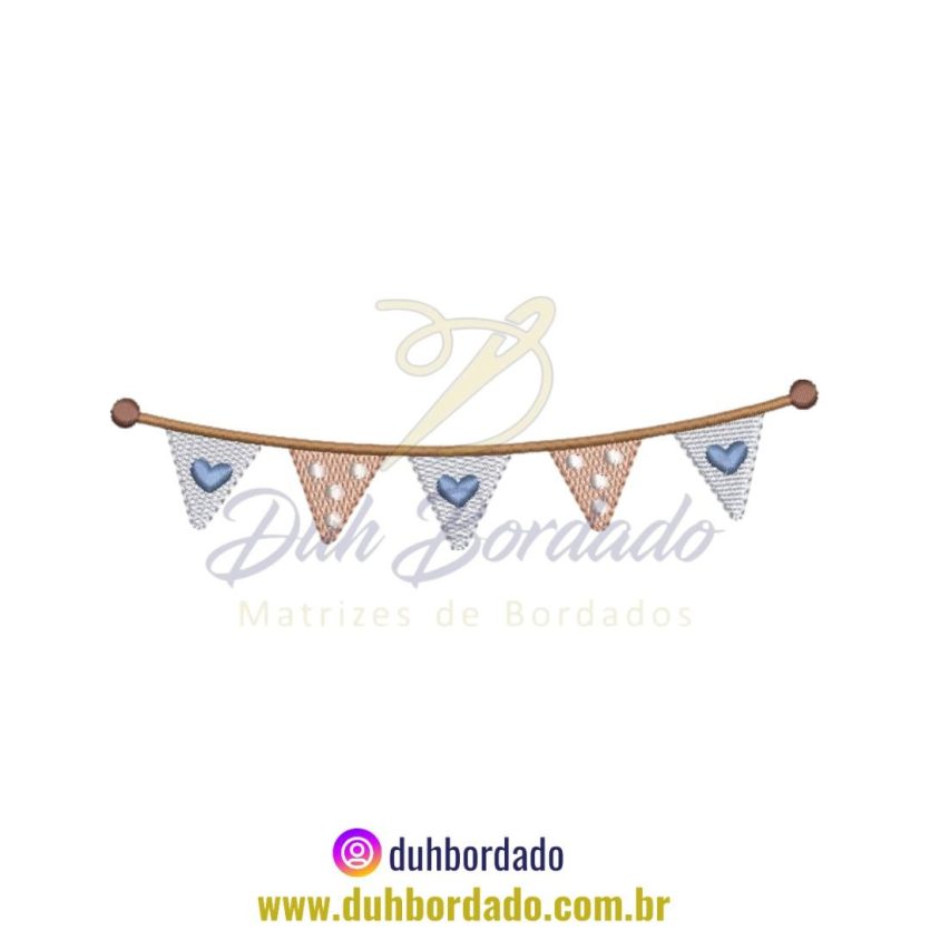 Matriz de Bordado de Bandeirinhas Festa Junina