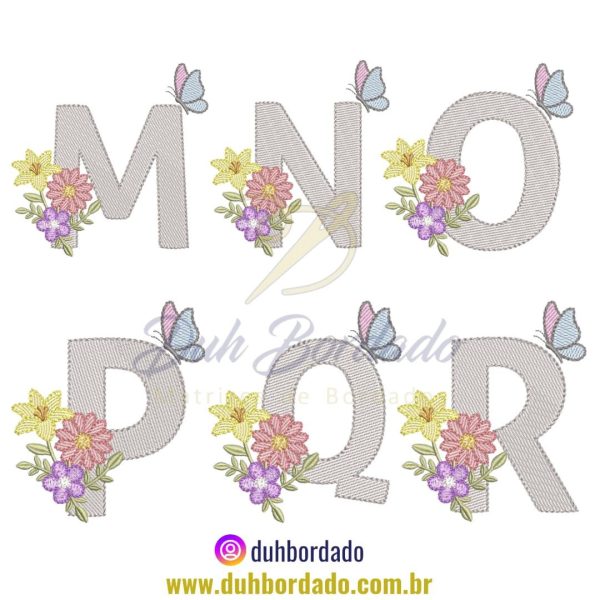 Coleção Matrizes de Bordado Alfabeto Floral - Imagem 3
