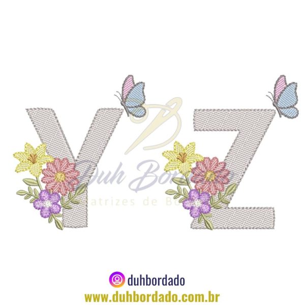 Coleção Matrizes de Bordado Alfabeto Floral - Imagem 5
