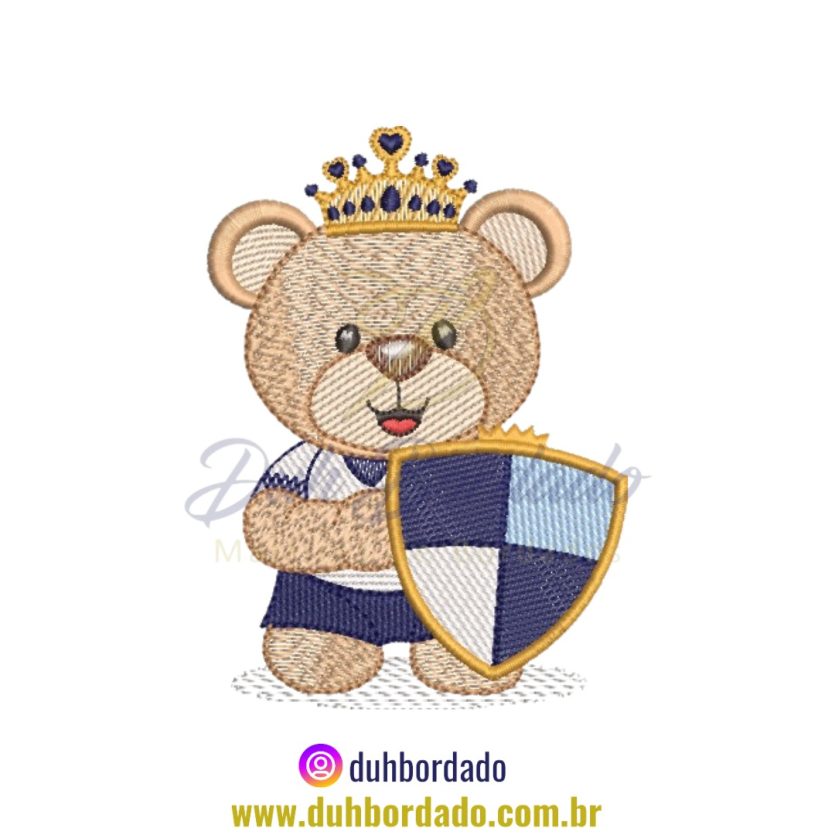 Matriz de Bordado de Ursinho Príncipe Infantil