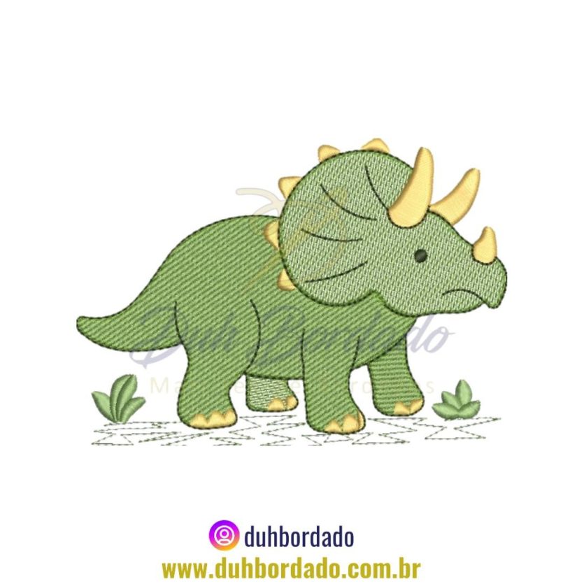 Matriz de Bordado de Dino Tricerátops