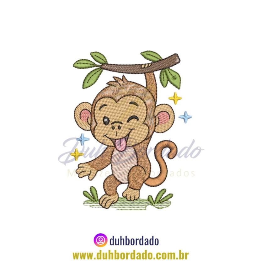 Matriz de Bordado de Macaco