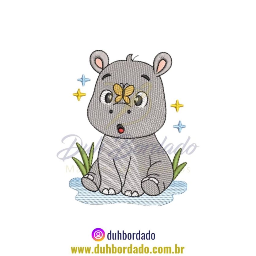 Matriz de Bordado de Hipopótamo