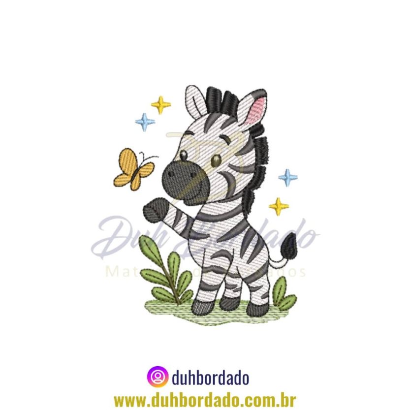 Matriz de Bordado de Zebra Fofinha